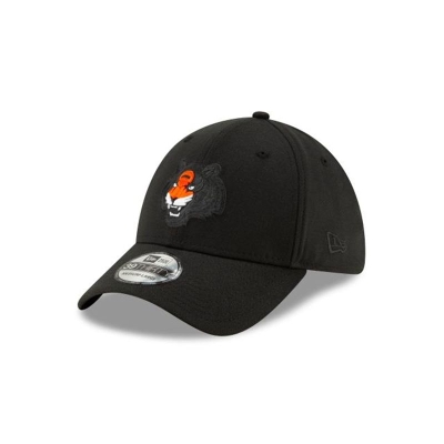 Black Cincinnati Bengals Hat - New Era NFL NFL Logo Elements 2.0 39THIRTY Stretch Fit Caps USA3947056